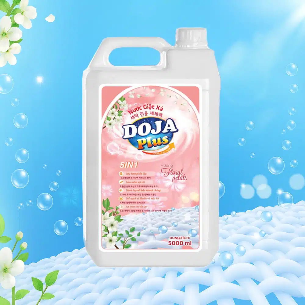 Nước giặt xả DoJa Plus 5L lưu hương lâu, làm sạch nhanh chóng
