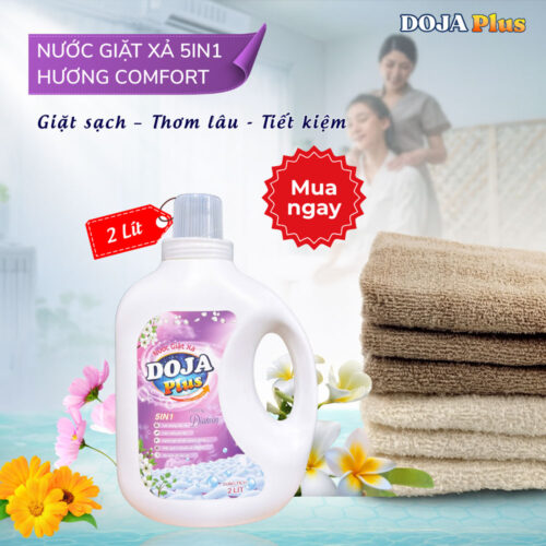 nước giặt xả doja plus can 2L