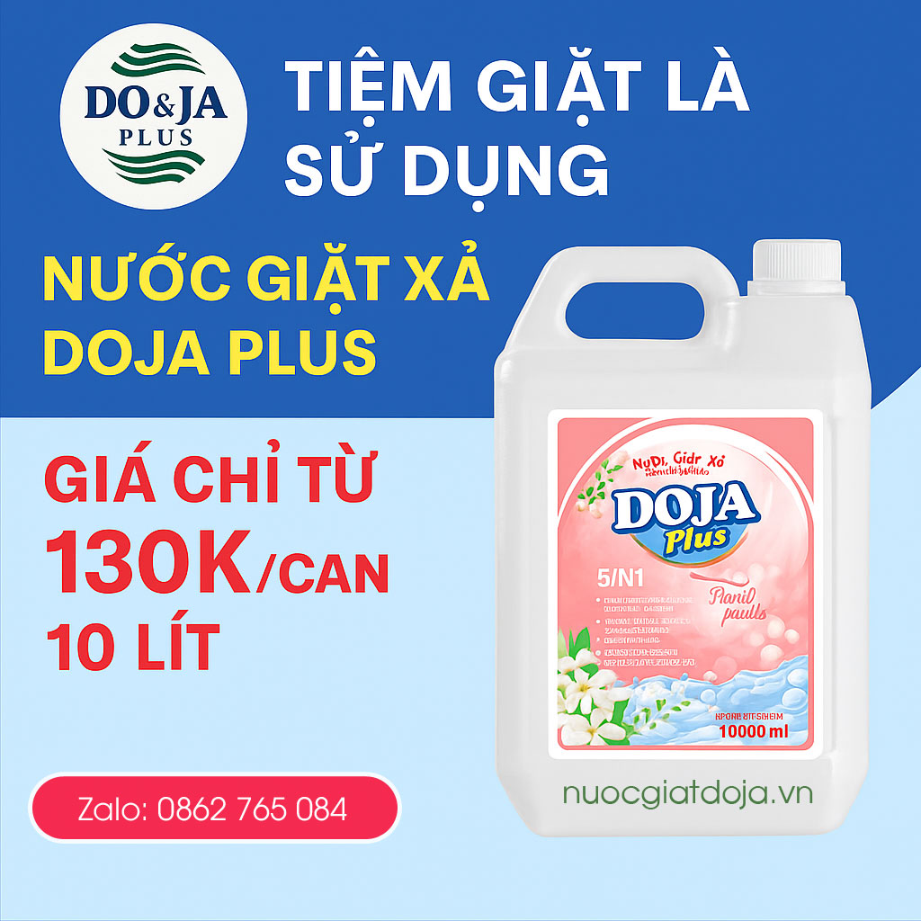 tiệm giặt là sử dụng nước giặt doja plus sạch và tiết kiệm